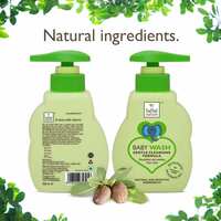 Bebe Nature Tear-Free Natural Baby Wash with Biodegredable Baby Wet Wipes Combo (Pack of 2)