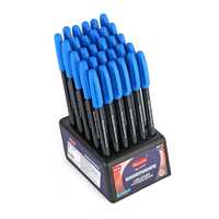 Reynolds SMOOTHMATE 30 CT BLUE - DISPENSER I Lightweight Ball Pen With Comfortable Grip for Extra Smooth Writing I School and Office Stationery | 0.7mm Tip Size