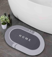 Grey Abstract Rubber 24x16 Inches AntiSkid Bath Mat, By Sunvibe