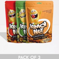 Kracknut Assorted Coated Peanuts - 255gm (Thai Firangi, Pudina Patakha, Tandoori Toofan)