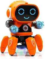 VGRASSP Bot Robot Pioneer Colorful Lights and Music All Direction Movement Dancing Robot Toys for Boys and Girls (Orange) 