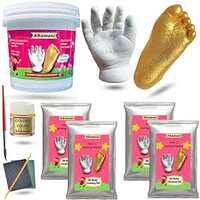 Khamasi 3D Baby Hand and Foot Casting kit, Moulding Clay Newborn Hand Foot Impression, Baby Foot Printing kit, Mould for Hands and Legs for One Hand and One Foot molding Powder for Under 9 Month Baby 