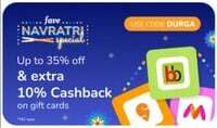 Fave - Get 10% extra cashback on gv's, upto 30 rs