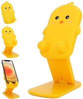 VEROX Cartoon Universal Mobile Holder for Desk Tabletop Mobile Stand with Multiple-Angle Adjustable Phone Tablet Stand for Movies Watching Videos Online Class- Yellow Bird
