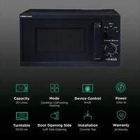Croma M20 20L Solo Microwave Oven with Temperature Sensor (Black)