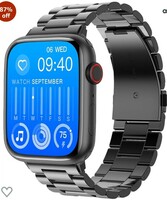 Fire-Boltt Newly Launched Vogue Large 2.05" Display Smart Watch, Always On Display, Wireless Charging, App Based GPS with Bluetooth Calling & 500+ Watch Faces (Chain Black) 