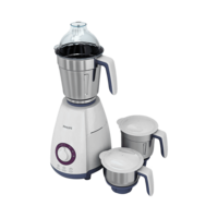 Lowest - PHILIPS Viva Collection 750 Watt 3 Jars Mixer Grinder (19500 RPM, Auto Cut Off Protection, White/Blue)