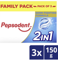 Grocery- PEPSODENT 2 in 1 Germ Fighting Formula Toothpaste (450 g, Pack of 3)