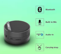 Philips BT40BK/94 Bluetooth Multimedia Speaker, Black