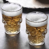 Skull 540ml Glass (Set of 2) Mugs, By Ceradeco
