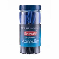 Reynolds AEROSLIM BP 25 CT JAR - BLUE | Ball Point Pen Set With Comfortable Grip
