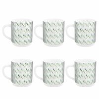 CELLO Imperial Premium Roma Coffee Mug 300 ml | 6 Units| Bubble Drop, White