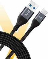 FLiX (Beetel Flow 03C USB Type A to Type C Braided Charge and data Sync Cable, upto 15W(3A) super fast charging, upto 480Mbps data sync, Made in india, 1 Meter Cable (Black) (XCD - FBC03)