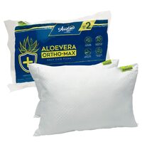 KOPA Aloevera Microfiber Sleeping Pillow with Silky Smooth Micro Fabric Shell -2pc 16 X 24 (Ortho-max) aloevera Ortho-max-White