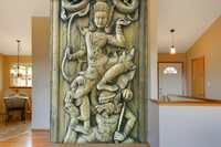 999Store 3D Print Latest Door Living Room Bed Room Home Hall Wall Stickers Sheet roll Mural Grey Fighting Statue Mural Wallpaper for Wall (Vinyl Self Adhesive 24X36 Inches) NonW230910