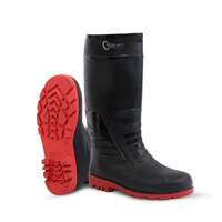 ROBUSTT Steel Toe Lightweight Gum Boots | Standard Steel Safety Shoes | Anti Slip, Waterpoof | Breathable Printed Leather Shoes | Puncture and Tear Resistant | For Industrial Use (Red) - Amazon