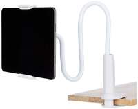 Amazon Basics Gooseneck Mobile Phone and Tablet Holder | Tabletop Holder with Clamp and 360⁰ Rotation | Universal Compatibility for Phones, Tablets | White