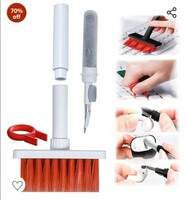 Sounce Cleaning Soft Brush Keyboard Cleaner 5-in-1 Multi-Function Computer Cleaning Tools Kit Corner Gap Duster Keycap Puller for Bluetooth Earphones Lego Laptop AirPods Pro Camera Lens (Red)