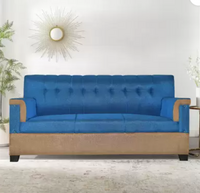 WAKESURE Premium Quality Jute Fabric 3 Seater Sofa 