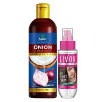  Apply 5% coupon Parachute Advansed Onion Hair Oil, Hair Growth Oil, Reduces Hairfall, 200ml & Livon Hair Serum for Women & Men, All Hair Types, Smooth, Frizz Free & Glossy Hair, 50 ml