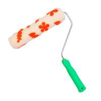 Kayra Decor Designer Roller for Wall Painting - 9 Inches Floral Design Flocking Roller with Chrome Handle (ROLLNO32)