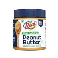 Real Health 100% Natural Peanut Butter (Creamy) - 350gm | Unsweetened | High Protein with 10g Protein per serve | For Fitness conscious, gym goers | Zero Trans Fat | Gluten Free | Non-GMO Peanuts