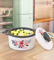 Florra Grey 750ML Plastic & Steel Thermoware Casserole, By Trueware