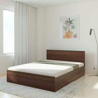 Solimo Rendes Queen Size Engineered Wood Bed with Box Storage (Walnut)