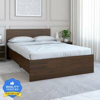 Nilkamal Arthur Engineered Wood Double Bed (Finish Color - Walnut, Delivery Condition - Knock Down)