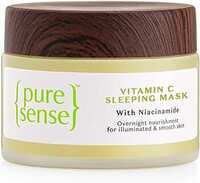 PureSense Vitamin C Sleeping Mask with Niacinamide & Hyaluronic Acid | Face Moisturizer & Night Cream for Women 50g