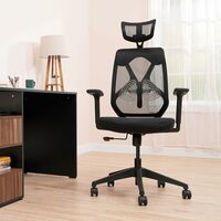 Amazon Brand - Solimo Elite High Back Mesh Office Chair (Fabric, Black)