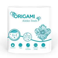 Origami Kitchen Roll pack of 4, 60 Pulls each 2 ply (Total 4 Rolls, 240 Sheets) Apply 2% off coupon