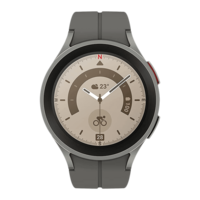 Lowest - SAMSUNG Galaxy Watch5 Pro Smartwatch with Bluetooth Calling (45mm Super AMOLED Display, 50 Meter Water Resistant, Gray Titanium Strap)