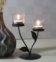 Black Metallic Euclid Table Tea Light Holder, By Hosley