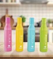 Della Square 850 ml Multicolor Plastic (Set of 4) Fridge Water Bottle, By Nirlon