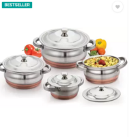 Mahavir Copper Handi Cookware Set  (Stainless Steel, 4 - Piece)