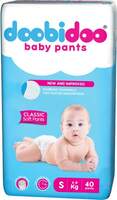 Doobidoo Doobidoo Newly and Improved Classic Soft Baby Pant Diapers with Diamond Channels - S (40 Pieces) [Apply Coupon]