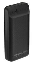 Amazon Basics 20000mAh 12W Lithium-Polymer Power Bank | Dual Input, Dual Output | Black, Type-C Cable Included 
