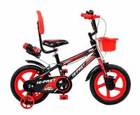 HI-FAST 14 inch Sports Kids Cycle for Boys & Girls 2 to 5 Years with Training Wheels (95% Assembled), (Red)