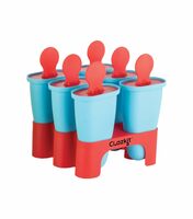 Clazkit Set of 6 Plastic Reusable Ice Pop Makers, Homemade Popsicle Frozen Ice Cream Moulds Tray Kulfi Candy for Children & Adults - Multicolor
