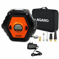 AGARO TI2167 Digital Tyre Inflator, Cordless Rechargeable, 12V AC/DC, up to 150 PSI, LED Light, Digital Display, for Car, Bike and Bicycles and Other Inflatables (Black)