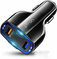 pTron Bullet Pro 36W PD (Type-C) Quick Charger, 3 Port Fast Charging Car Charger Adapter, Compatible with All Smartphones & Tablets (Black)