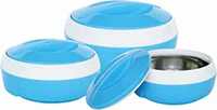 Princeware Solar Casserole with Inner Stainless Steel - Set of 3 (530 ml,780 ml,1290 ml), Blue