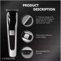 HTC Rechargeable Hair Beard Trimmer for Men T Shape Precision Stainless Steel Sharp Blade Beard Shaver