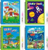 Toy Imagine Magic Water Coloring Doodle Book & Magic Pen Reusable Magic Water Quick Dry Book Water Coloring Book Doodle with Magic Pen Painting Board for Children Education Drawing Pad (pack of 1)