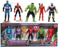 SSJMart Avengers Hero Action Figure of 5 Super Heroes Captain America , Iron man , Spiderman , Hulk and Thanos Action Figure (Multicolor)  (Multicolor)