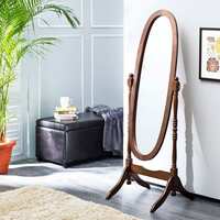 Home Centre Cheval Standing Mirror - Brown (Framed, Floor mount, Round)