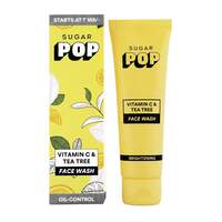 SUGAR POP Women Vitamin C & Tea Tree Face Wash-Gentle Care Infused With Turmeric Extracts,Bitter Melon Fruit & Glow-Boosting For Skin Brightening, Oil Control Formula For Deep Cleansing The Skin 80 Ml
