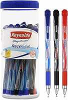 Reynolds RACER GEL, 20 CT, 15 BLUE, 3 BLACK & 2 REDI Lightweight Gel Pen With Comfortable Grip for Extra Smooth Writing I School and Office Stationery | 0.5mm Tip Size