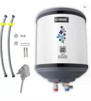 Stardom 10 L Storage Water Geyser (HOTMAT SERIES 2022 WITH INLET OUTLET PIPE AND ASSEMBLY KIT, White, Grey)
